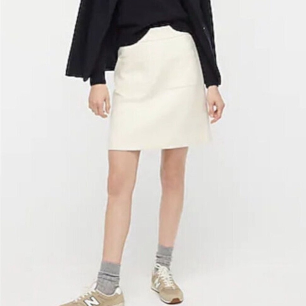 J.Crew Winter White Patch Pocket Wool Mini Skirt
